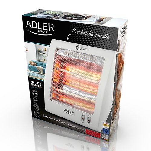 Calefactor Eléctrico Adler Ad 7709 Interior Blanco 800 W  De Cuarzo