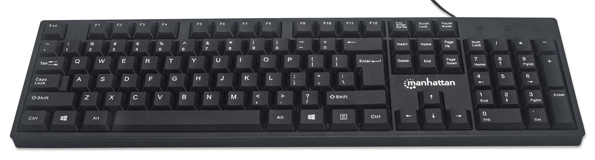 Teclado Inglés Manhattan 179324 Usb Qwerty Negro