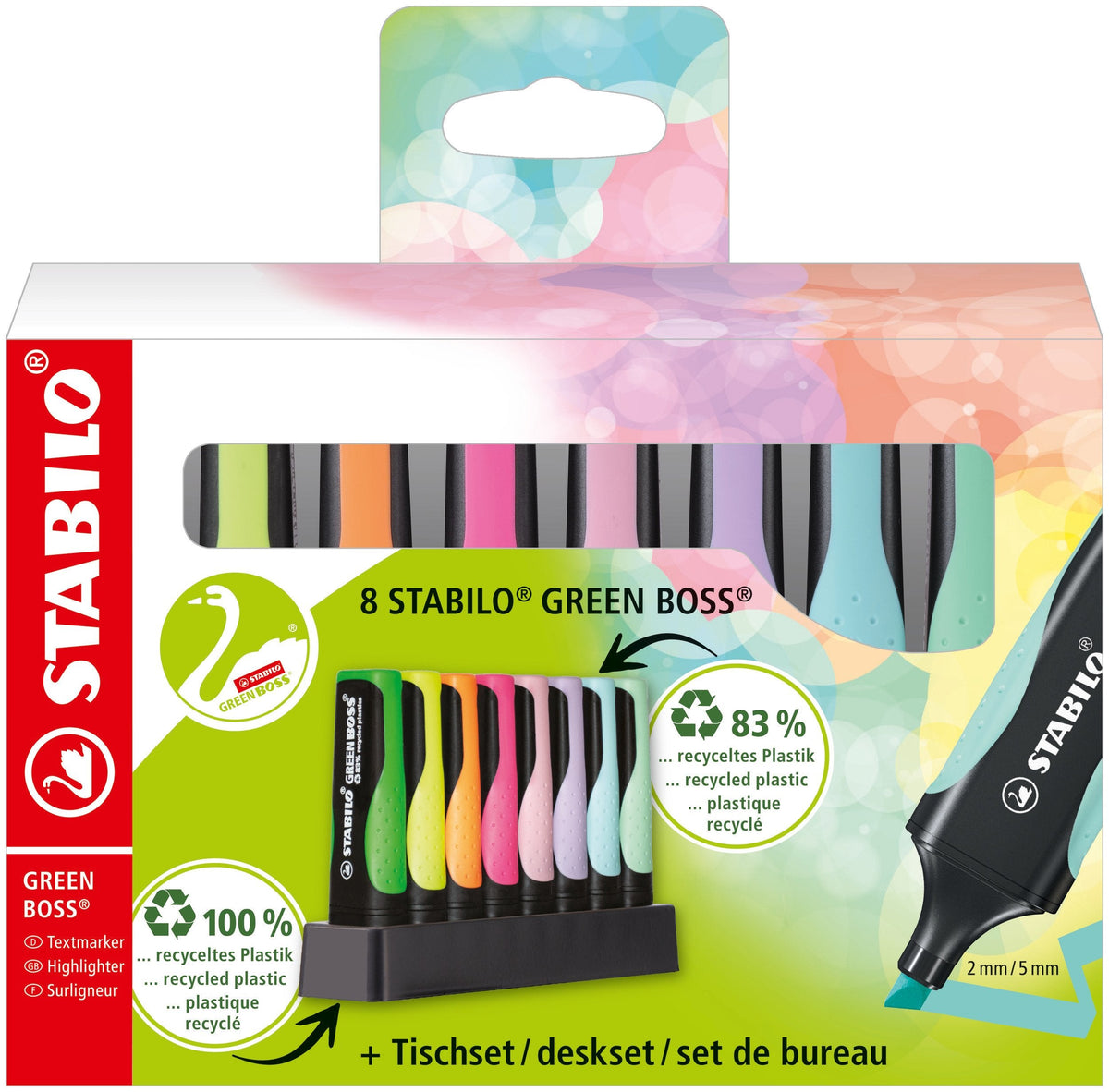 Stabilo Marcador Fluorescente Green Boss Estuche Expositor De 8 C/Surtidos