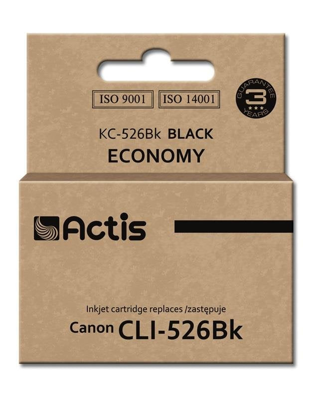Tinta Actis Kc-526bk (Reemplazo De Canon Cli-526bk - Estándar - 10 Ml - Negra)