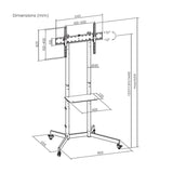 Aisens Soporte De Suelo Eco Con Rueda, Bandeja Para Dvd Para Monitor/Tv 45kg De 37-70, Negro