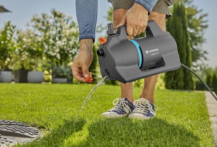 Gardena Garden Pump 4100 Silent, Juego De Mangueras De Aspiración (Gris Oscuro/Turquesa, 550 Vatios, Modelo 2023) 09052-20