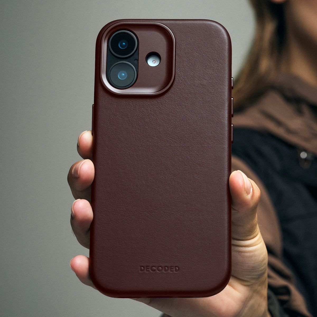 Decoded Leather Backcover Iphone 17 Chocolate Brown