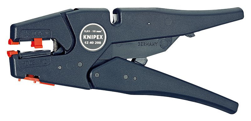 Knipex 12 40 200 Pelacable Negro, Alicates Pelacables Aislamiento Protector, 202 G, Negro