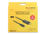Delock Cable Usb Type-C  -> Hdmi M/M (Dp Alt Mode) 4k 30 Hz 1m Negro