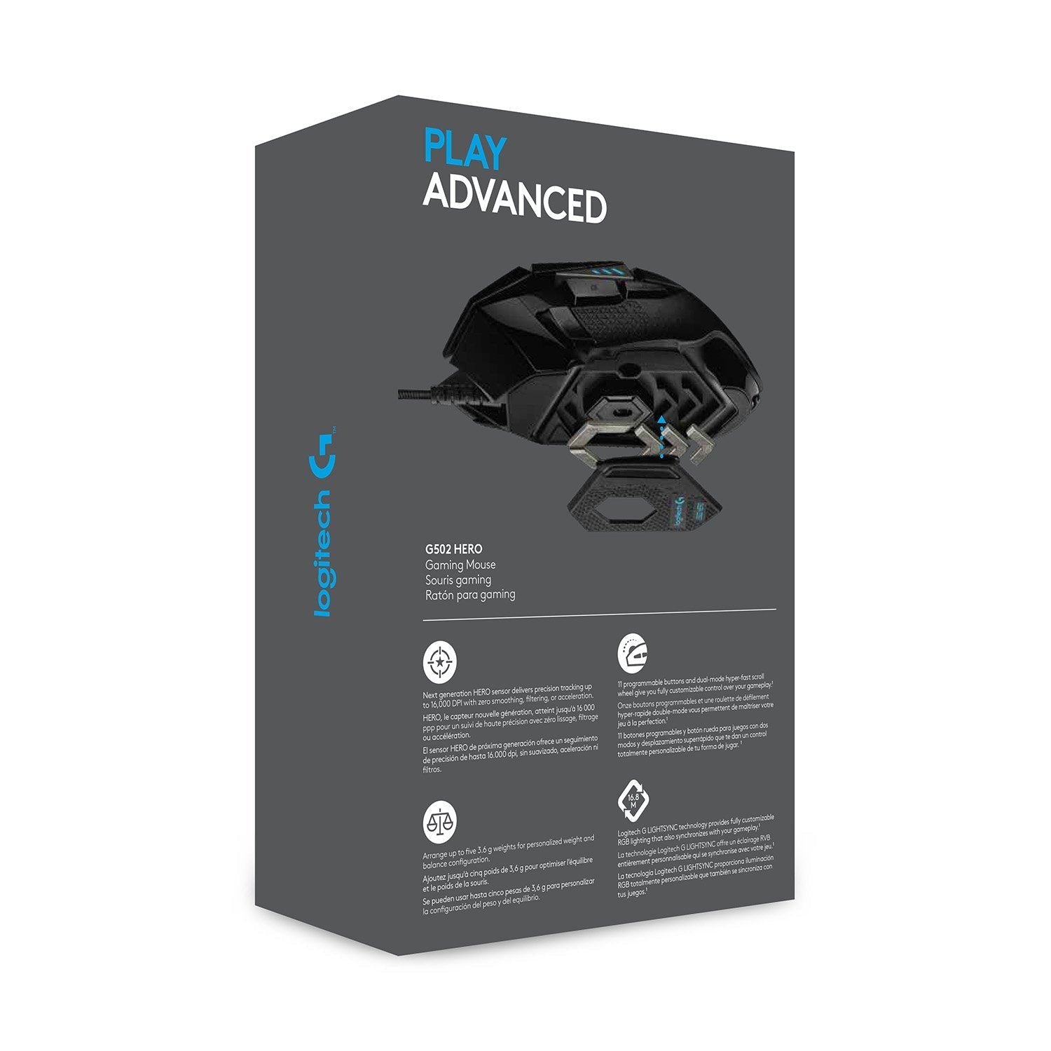 EAN 5099206080270 - Logitech G 910-005471 ratón Juego mano derecha USB tipo A Óptico 25600 DPI imagen 11