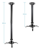 Tooq Soporte De Techo Para Proyector - Inclinable Y Giratorio - Apto Para Techos Inclinados - Peso Max 20kg - Color