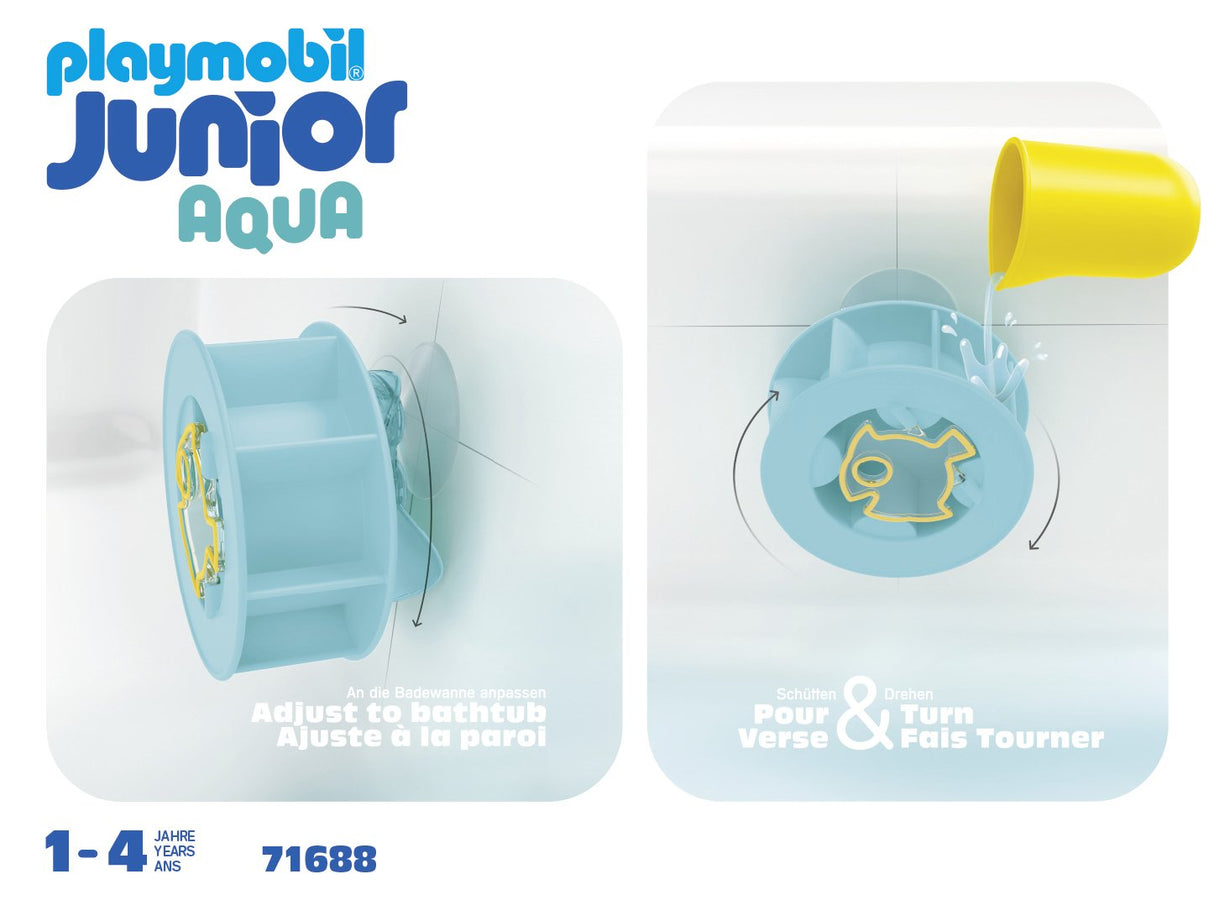 Playmobil 71688 Junior Aqua: Bañera De Hidromasaje De Agua Con Tiburón Bebé  71688