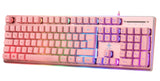 Teclado Alemán Deltaco Gam-021-Rgb-P-De Juego Usb Qwertz Rosa