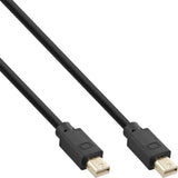 Cable Inline Mini Displayport 1.4 M/M, Negro/Dorado, 2 M