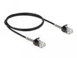 Delock Cable Rj45 Stecker Zu Rj45 Stecker Mit Knickschutz Cat.6a 1 M Schwarz