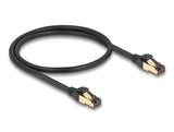 Delock 80247 Cable De Red Rj45 Cat.6a Macho A Macho S/Ftp Negro, 50 Cm, Con Cable Cat.7 Bruto Apto Para Uso Industrial Y En Exteriores