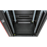 Roline 19-Zoll Netzwerkschrank Pro 42 He, 600x600 Bxt Glastr Schwarz