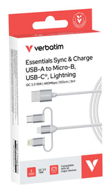 Verbatim Usb-Kabel Essentials, 3in1, Usb 2.0, Usb-A/Usb-B/C