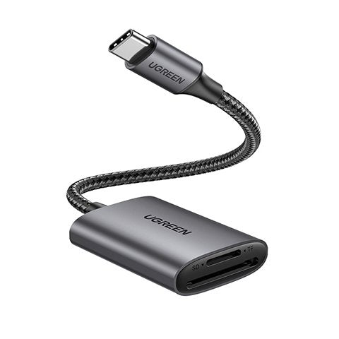 Lector De Tarjeta Ugreen 80888  Usb 3.2 Gen 1 (3.1 Gen 1) Type-C Negro, Metálico