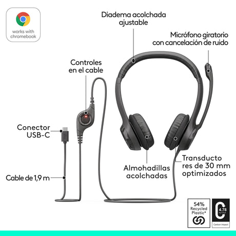 EAN 5099206132733 - Logitech H390 USB Alámbrico Diadema Llamadas/Música USB Tipo C Negro imagen 11