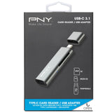 Lector De Tarjetas Externo Pny Usb Tipo-C  Microsd / Sd / Conexion Usb A/H  R-Tc-Ua-3n1e01-Rb
