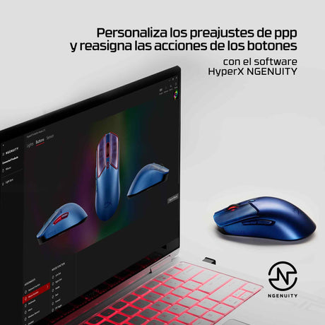 EAN 197961217414 - HyperX Pulsefire Haste 2 S Wireless Navy Gaming Mouse ratón Juego Ambidextro RF Wireless + Bluetooth + USB imagen 9