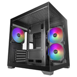 Caja Pc  Microatx Mars Gaming Mc-View3 Gpu Max 330mm Cristal Templado Panoramico Argb Usb-C Negra