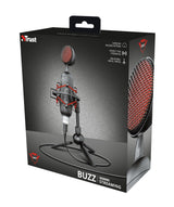 Micrófono Trust Gaming Gxt 244 Buzz Usb Streaming Grabación Cardioide Alta Precisión Soporte Amortiguador Trípode Cable Usb 1.8m