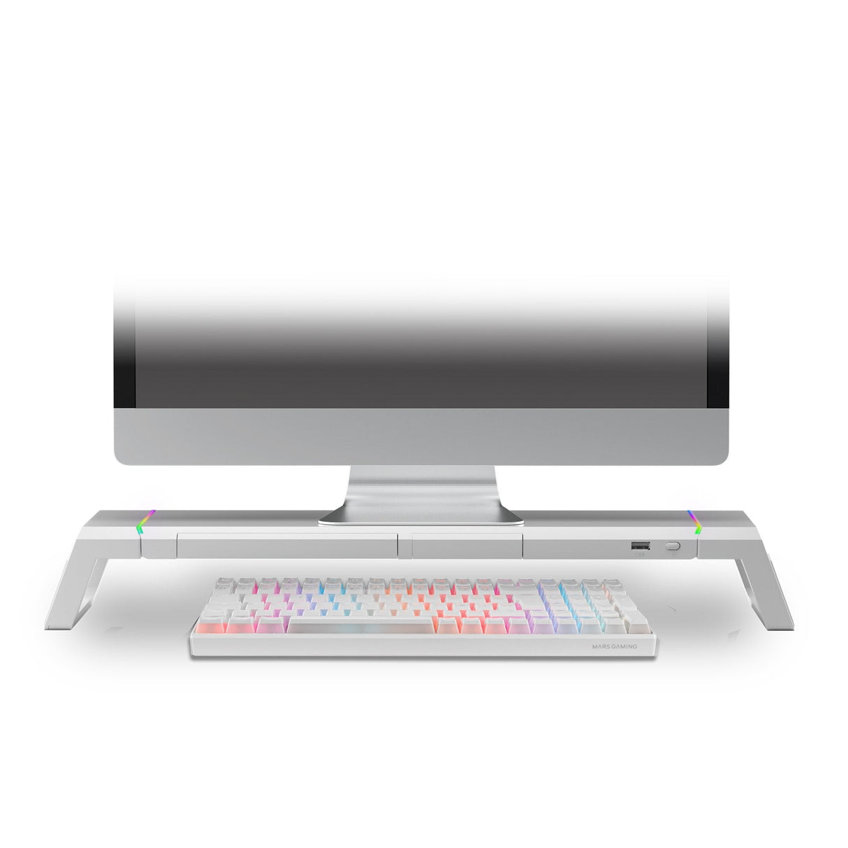 Soporte Gaming Para Monitor Mars Gaming Mgs-One Hasta 30 Kg Blanco