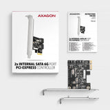 Axagon Pces-Sj2 Pcie Controller 2x Internal Sata 6g Port, Jmb582 + Lp