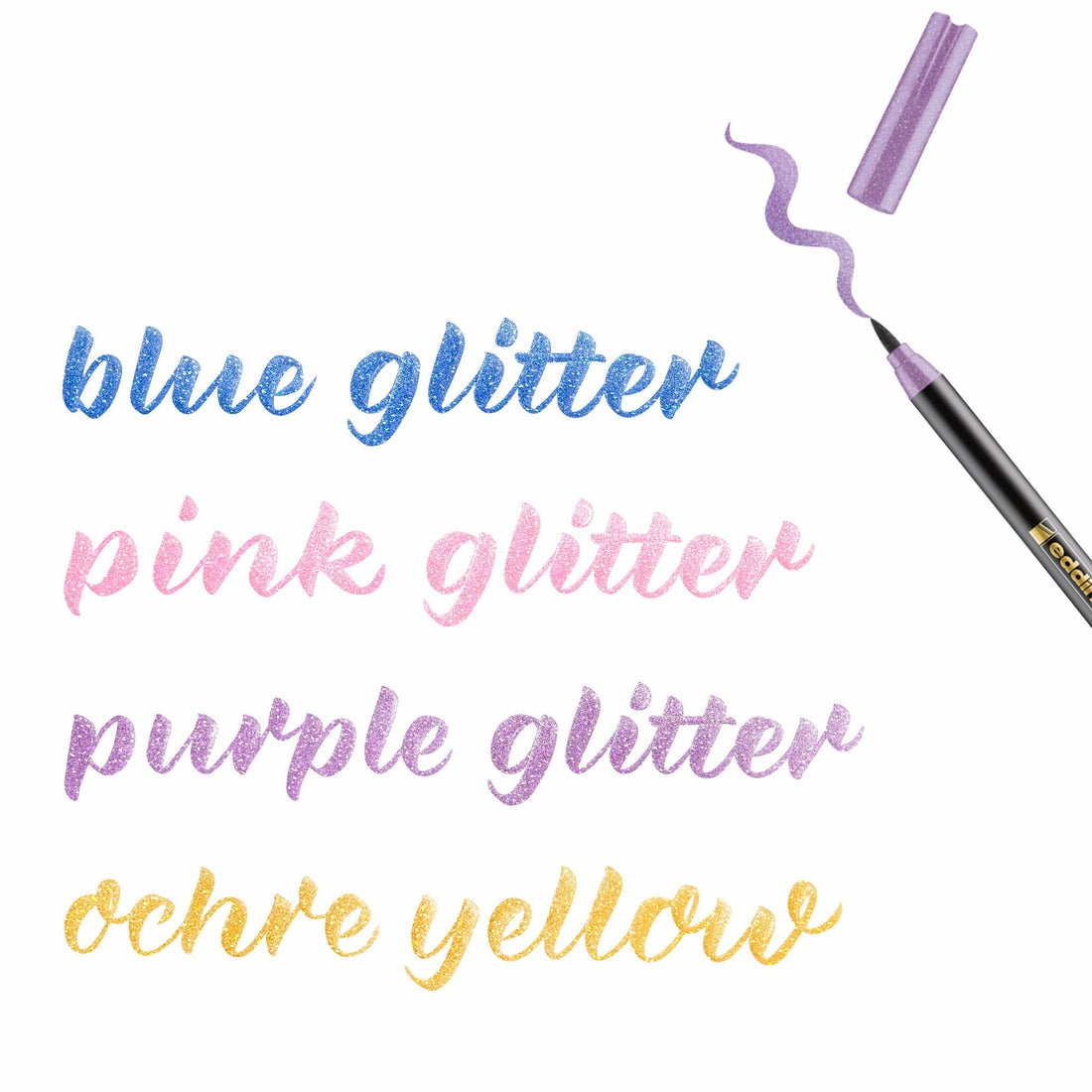 Edding Rotulador 1340 Glitter Brush Pen Estuche 4 Ud C/Surtidos