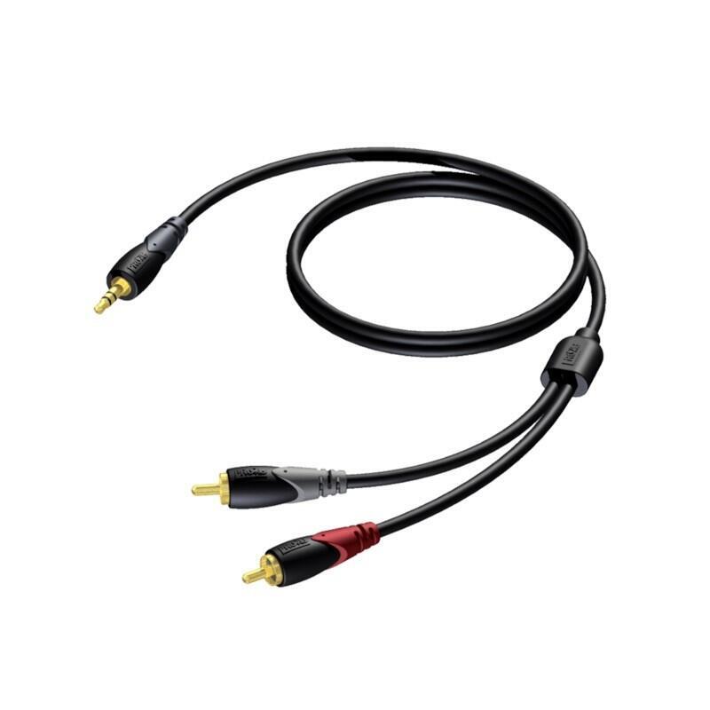 3,5 Mm Jack Male Stereo -2x Rca/Cinch Male 3 M