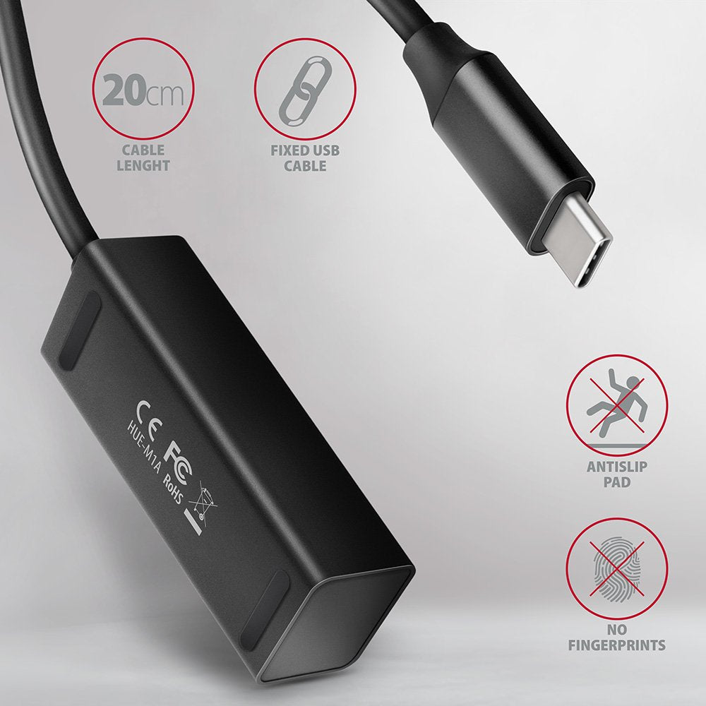 EAN 8595247905635 - Axagon HUE-M1C hub de interfaz USB 3.2 Gen 1 (3.1 Gen 1) Type-C 5000 Mbit/s Negro imagen 4