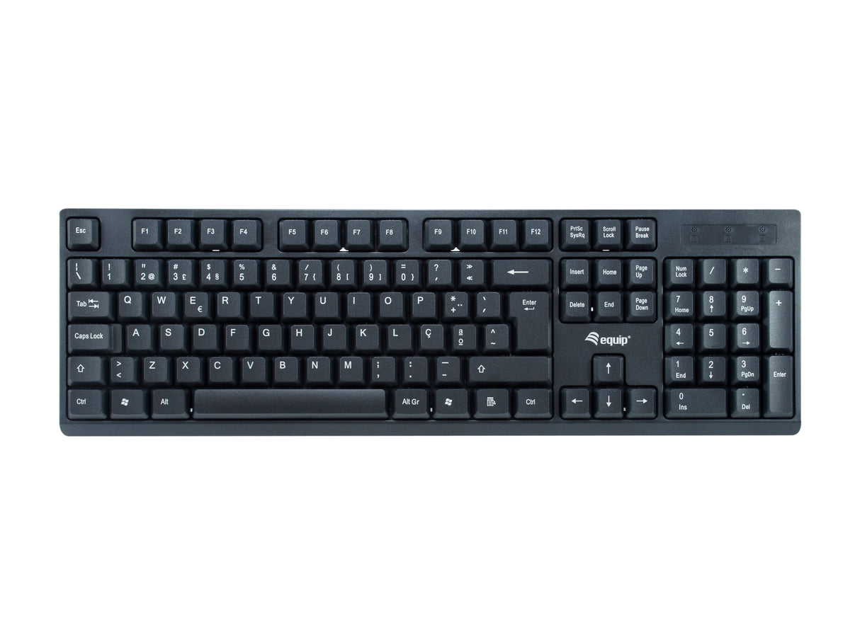 Teclado Portugués + Ratón Equip 245222 Rf Inalámbrico Qwerty Negro