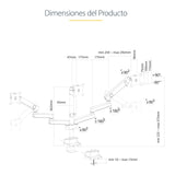 EAN 0065030902038 - StarTech.com 3MP2AG-MONITOR-ARM soporte para monitor 68,6 cm (27") Negro imagen 20