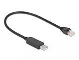 Delock Serielles Anschlusscable Mit Ftdi Chipsatz, Usb 2.0 Typ-A Stecker Zu Rs-232 Rj45 Stecker 25 Cm Schwarz