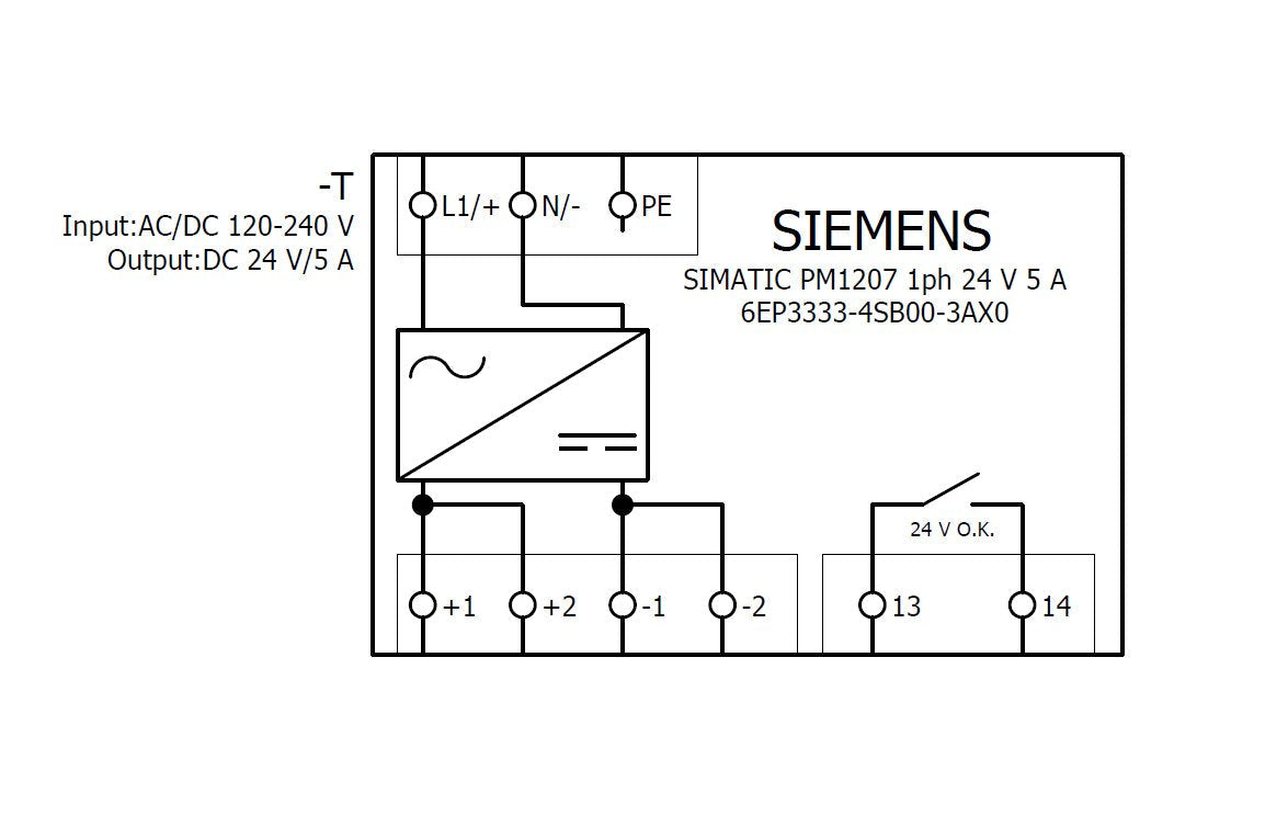 Siemens 6ep3333-4sb00-3ax0 S7-1200 G2 Laststromversorgung Simatic Pm1207 1ph
