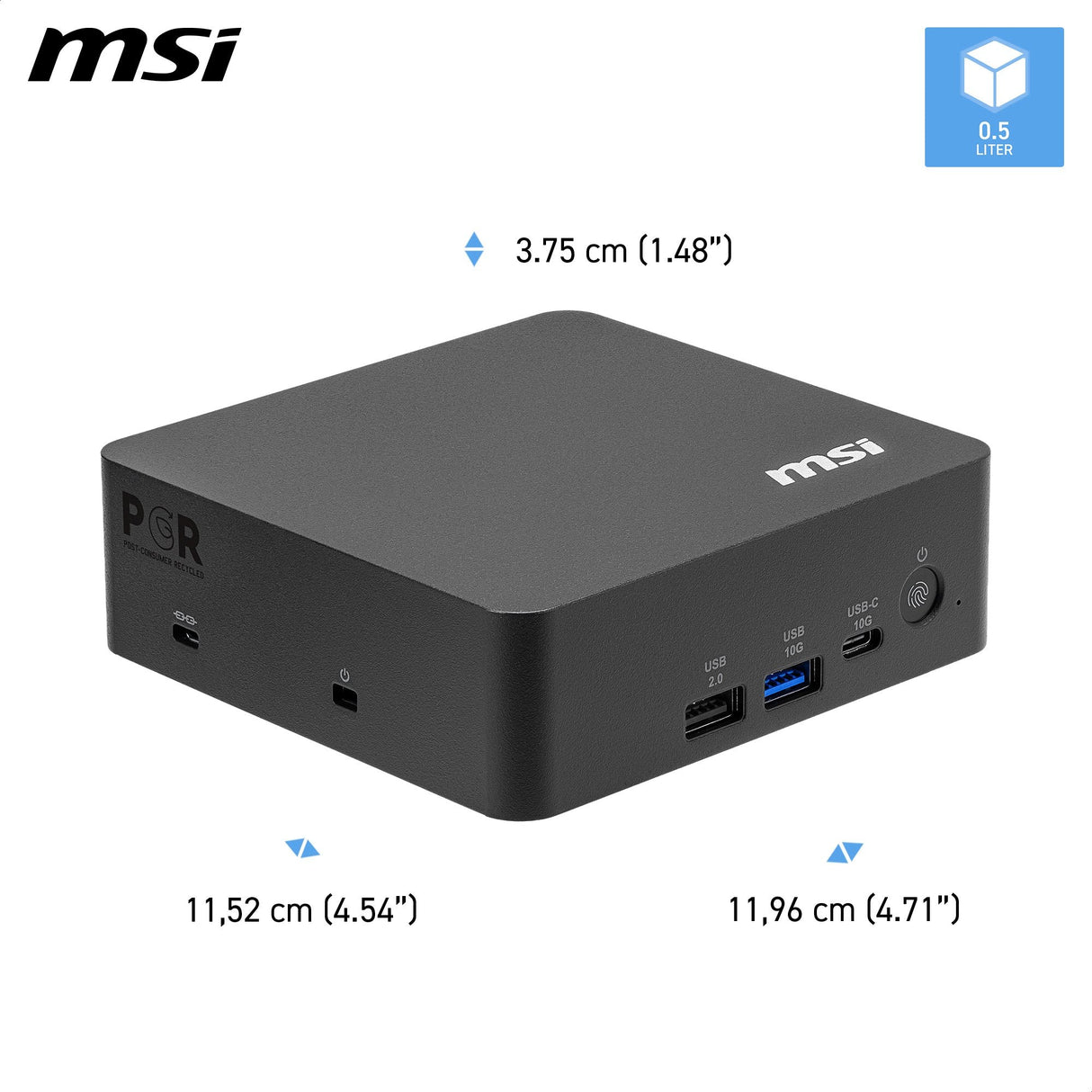 Msi Cubi Nuc Ai+ 3mg-003eu Intel Core Ultra 7 355 16gb 1tb Ssd W11p Black