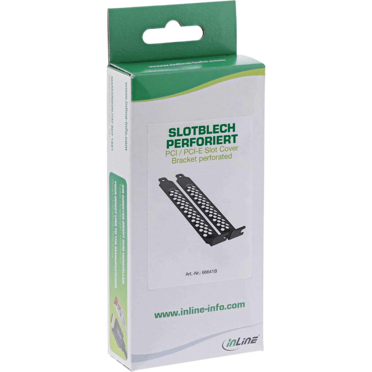 Inline® Pci / Pci-E Slot Cover Bracket Perforated 2pcs. Set Negro