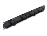 Delock 19? 1 He Organizador De Cables Panel Con 4 X Klett-Brida Para Cables Negro