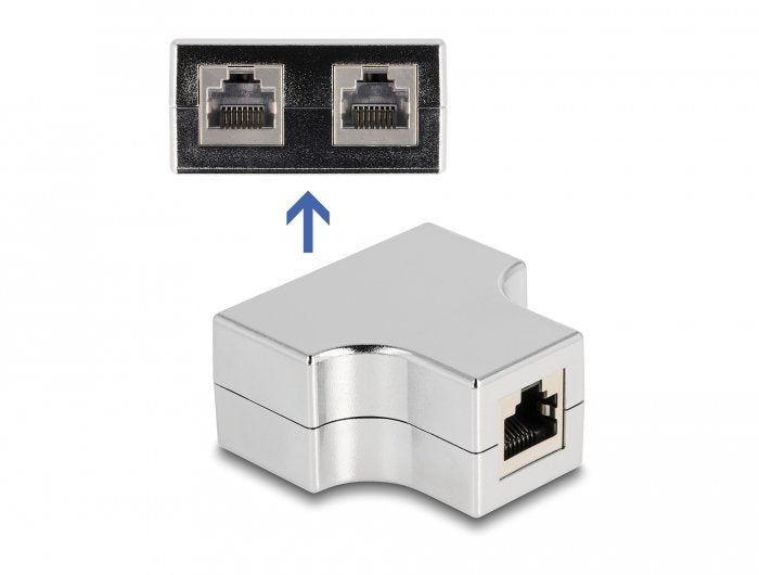 Delock Divisor Rj45 / Adaptador T 1 X Rj45 Hembra A 2 X Rj45 Hembra Cat.5e Stp