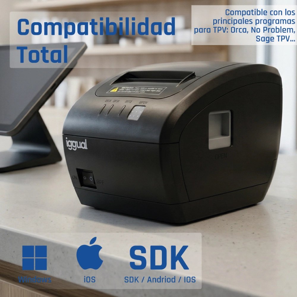 EAN 8435364319321 - iggual TP Easy 80 WiFi 203 x 203 DPI Inalámbrico y alámbrico Transferencia térmica Impresora de recibos imagen 13