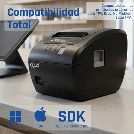 EAN 8435364319321 - iggual TP Easy 80 WiFi 203 x 203 DPI Inalámbrico y alámbrico Transferencia térmica Impresora de recibos imagen 13