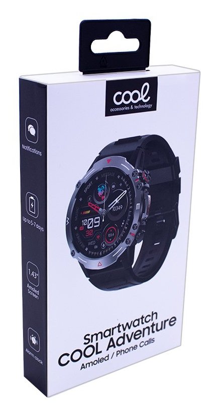Cool Smartwatch Pantalla Amoled Adventure Silicona Negro
