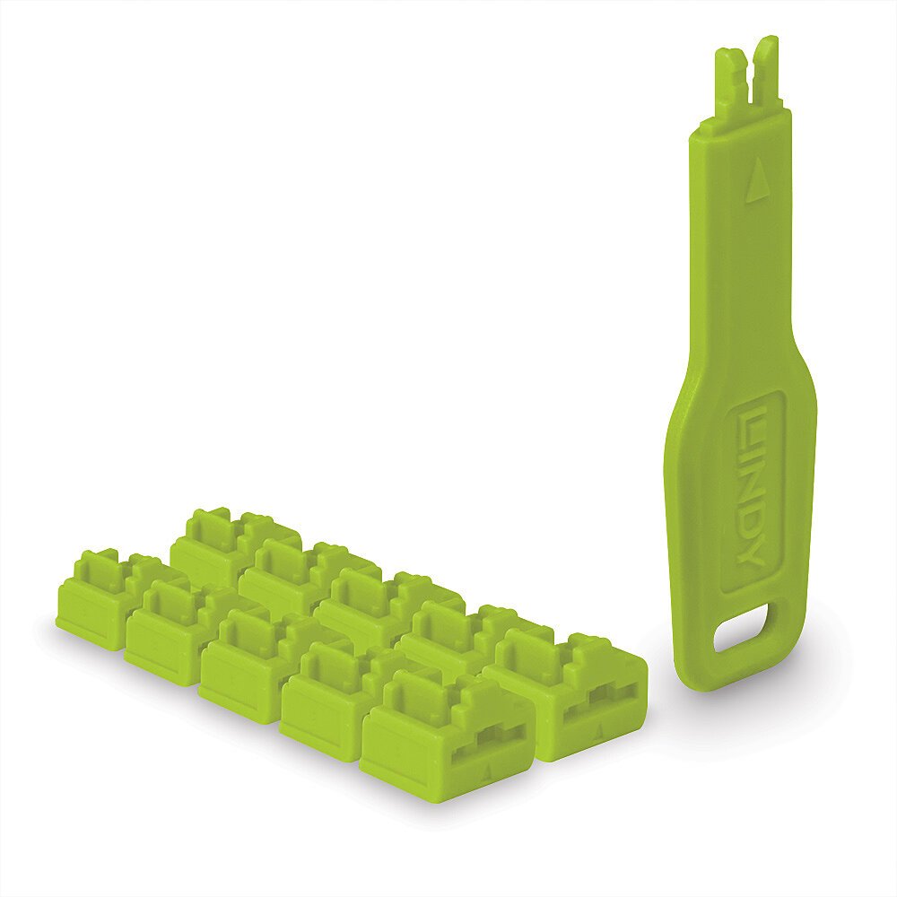 EAN 4002888478946 - Lindy 47894 bloqueador de puerto Bloqueador de puerto + clave RJ-45 Verde Acrilonitrilo butadieno estiren imagen 1