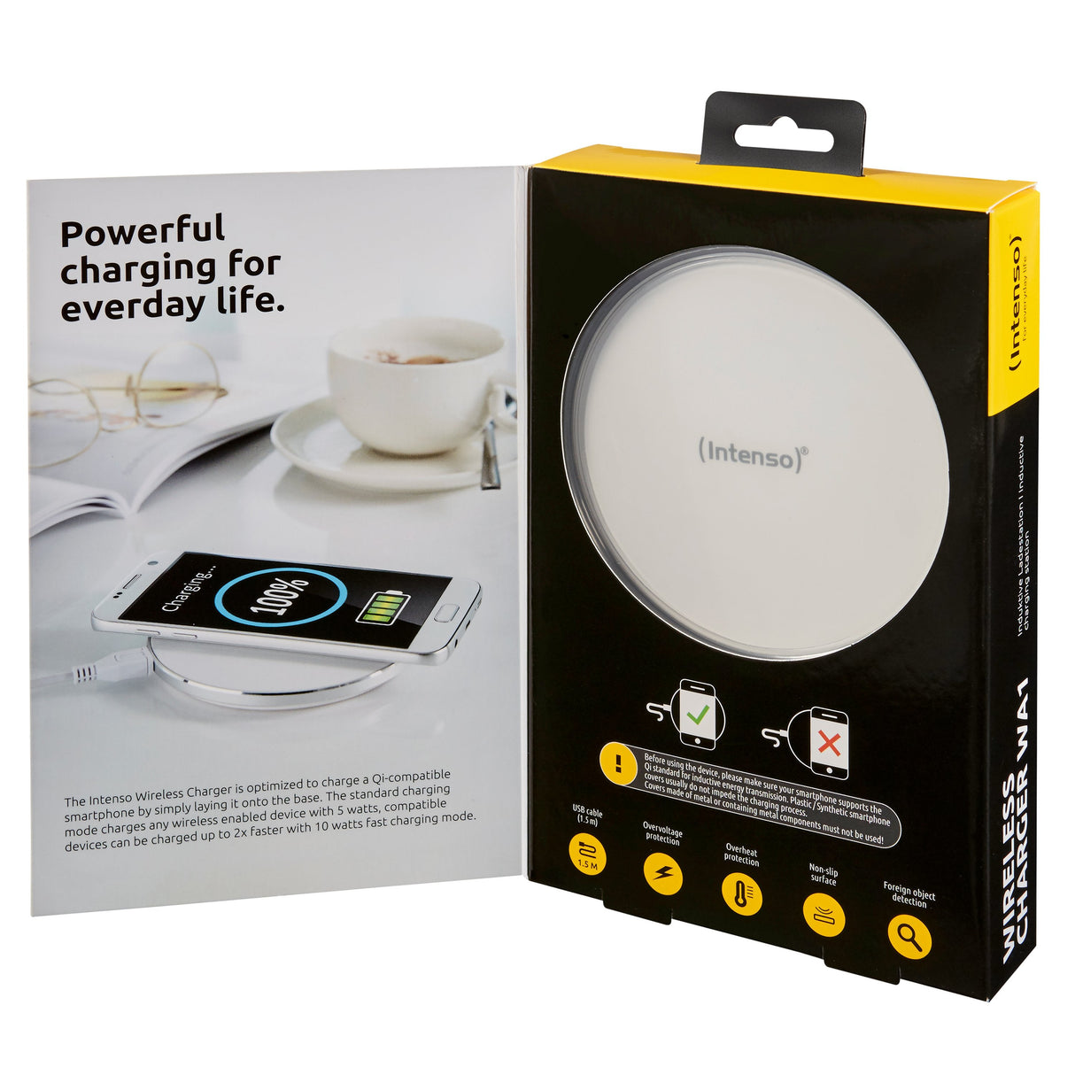 Cargador Intenso Qi Inalambrico 10w Aluminio Blanco Rapido