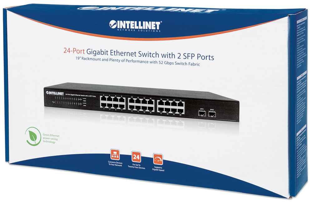 EAN 0766623561044 - Intellinet 561044 switch No administrado L2 Gigabit Ethernet (10/100/1000) 1U Negro imagen 6