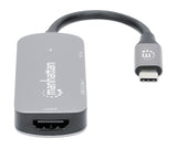 Manhattan 190299 Base Para Portátil Y Replicador De Puertos Alámbrico Usb 3.2 Gen 1 (3.1 Gen 1) Type-C Plata
