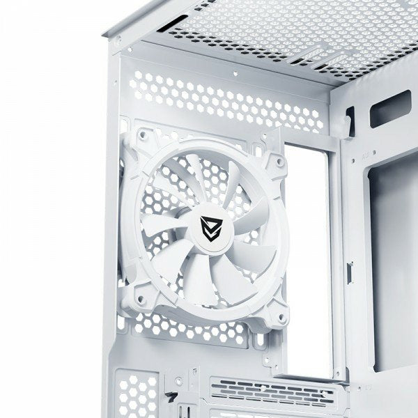 Nfortec Caja Gaming Cristal Templado Nervia White. Usb 3.0 A-Rgb. Blanco