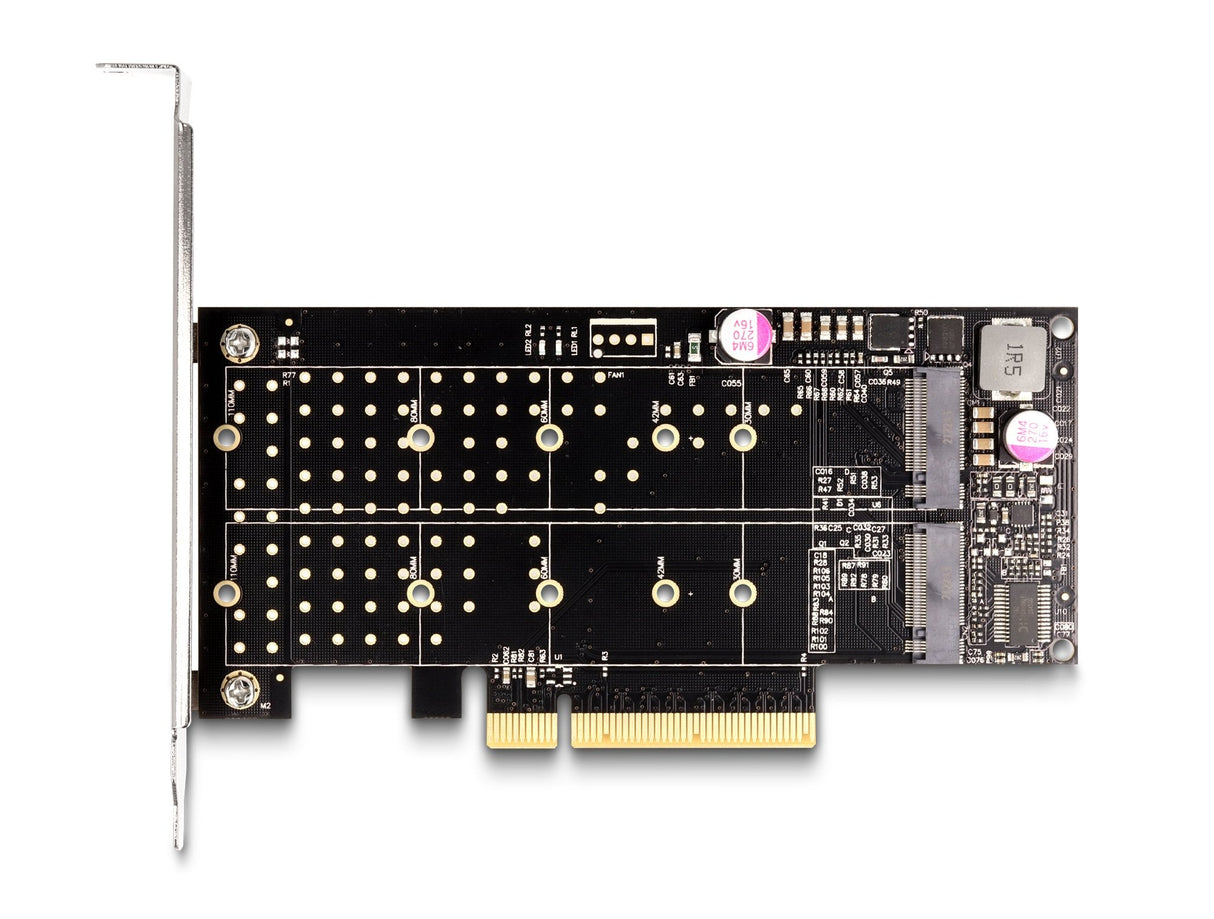 Pci Express X8 Karte Zu 2 X Intern Nvme M.2 Key M - Bifurcation - Low Profile Formfaktor