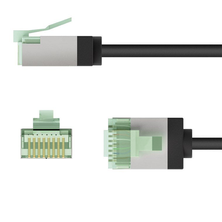 Goobay Cable Patch Ultraflexible Cat.8.1 Delgado, U/Ftp Negro, 5 Metros, Clavijas Extracortas 74356
