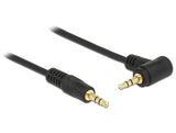 Cable Conector De  De Audio Delock Conector De 3,5 Mm > Conector De 3,5 Mm Negro, 1 Metro, En Ángulo 83754