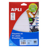 Apli Etiquetas A5 Blancas 12.0 X 30.0mm 15 Hojas