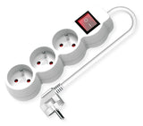 Value 3-Fach Steckdosenleiste Ute Mit Schalter, Runde Dosen, Wei, 3 M